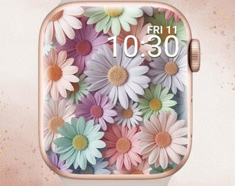 3D Daisy Apple Watch Wallpaper, 3D Pastel Daisy Apple Watch, 3D Spring Apple Watch, Daisy Apple Watch, 3D Apple Watch, Pastel Apple Watch