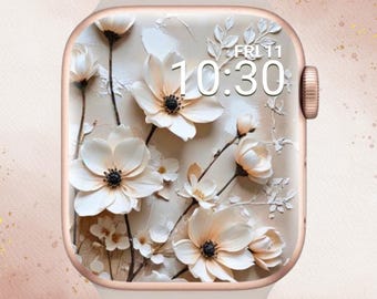 3D Painted Floral Apple Watch Wallpaper, 3D Floral Apple Watch, Spring Apple Watch Face, Painted Flower Apple Watch, 3D Flower Apple Watch