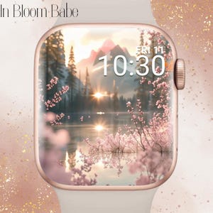 Apple Watch coucher de soleil sur la montagne, Apple Watch sur la montagne, coucher de soleil sur le cadran, Apple Watch sur le lac Sunset, sur le cadran