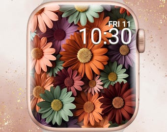3D Fall Floral Apple Watch Wallpaper, Gorgeous Fall Flower Apple Watch, 3D Floral Apple Watch Wallpaper, Aesthetic Floral Apple Watch, Fall