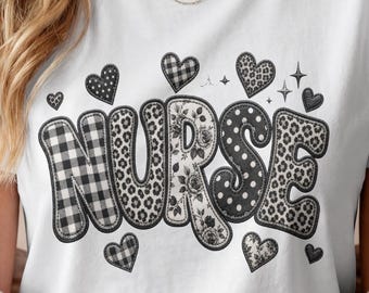 Nurse Life PNG Bundle, Nurse Tumbler Wrap PNG, Black and White Nurse Shirt Design, Sublimation PNG, Nurse Appreciation Gift