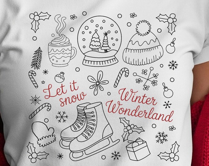 Christmas Doodle PNG | Retro Whimsical|Winter Wonderland | Christmas Digital Download | Sublimation