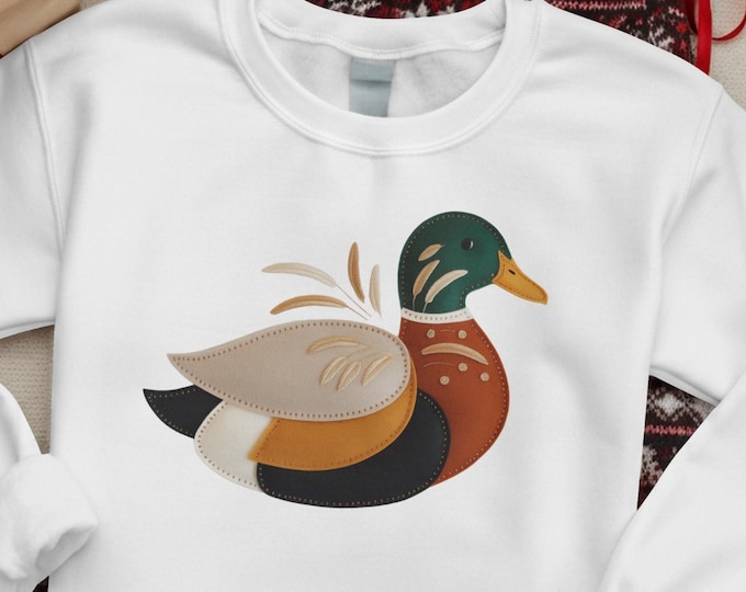 Trendy Mallard Duck PNG | Faux Applique Sublimation Design| Duck Hunting | Digital Download
