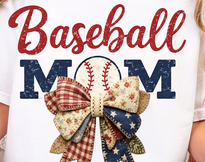 Coquette Baseball Mom T-Shirt Design | Mother's Day or Everyday Design | PNG Sublimation (Instant Download)