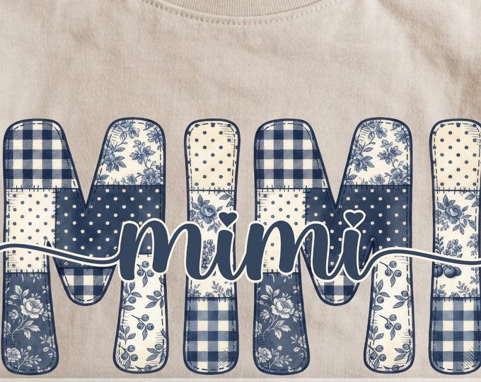 GiGi - MiMi Patchwork T-Shirt Design Bundle - Coquette Grandmillennial Style (Digital Download)