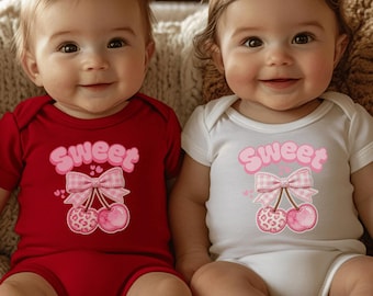 Sweet Coquette Cherries PNG | VALENTINE Faux Embroidered Sublimation Design (Digital Download)