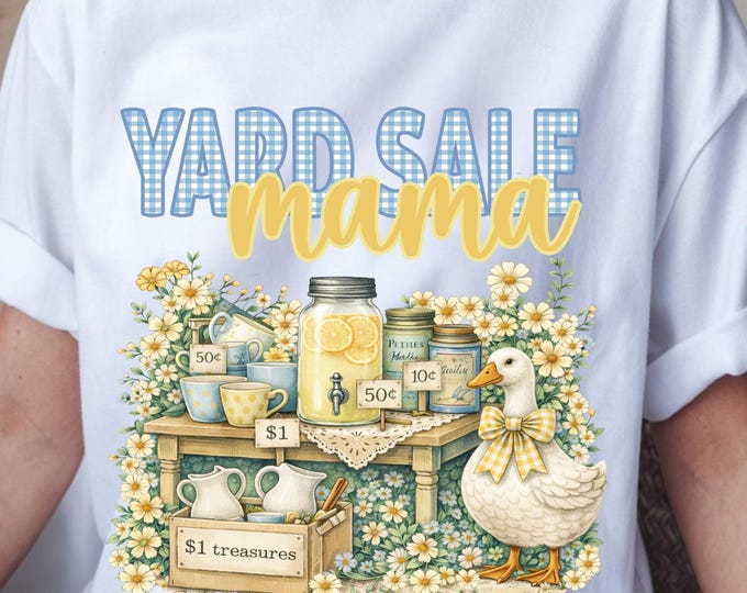 Yard Sale Mama PNG, Cottagecore Shirt Design, Grannycore Vintage Treasures, Grandmillennial Retro Sublimation PNG - Mother's Day Gift