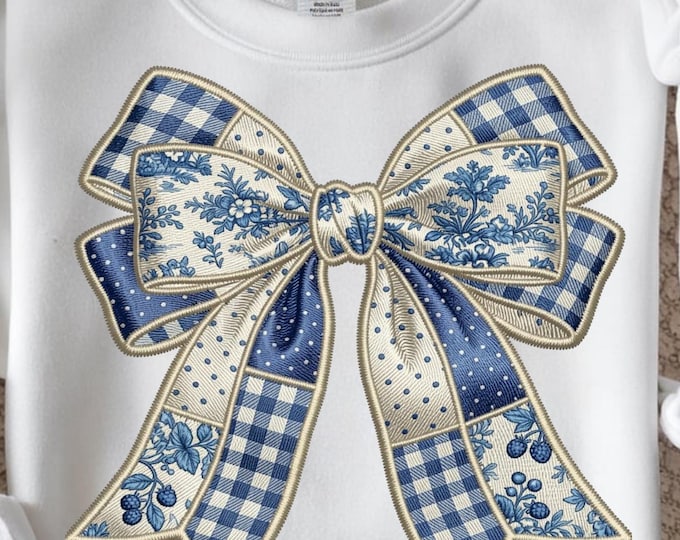 Vintage Bow PNG - Coquette, floral and patchwork bow, Grannycore | Grandmacore Sublimation | Instant Download