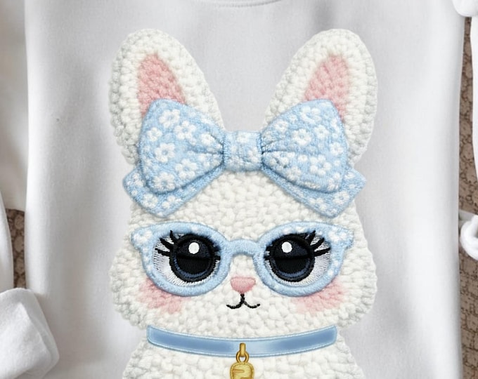 Trending Coquette Bunny PNG | Faux Yarn Cottagecore Sublimation, Easter Bunny - Spring Sublimation Design, Digital Download