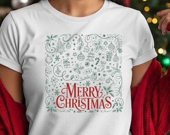 Christmas Doodle PNG | Retro Whimsical | Merry Christmas | Digital Download | Sublimation