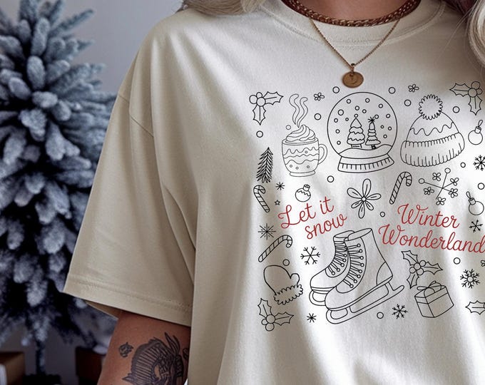 Christmas Doodle PNG | Retro Whimsical|Winter Wonderland | Christmas Digital Download | Sublimation