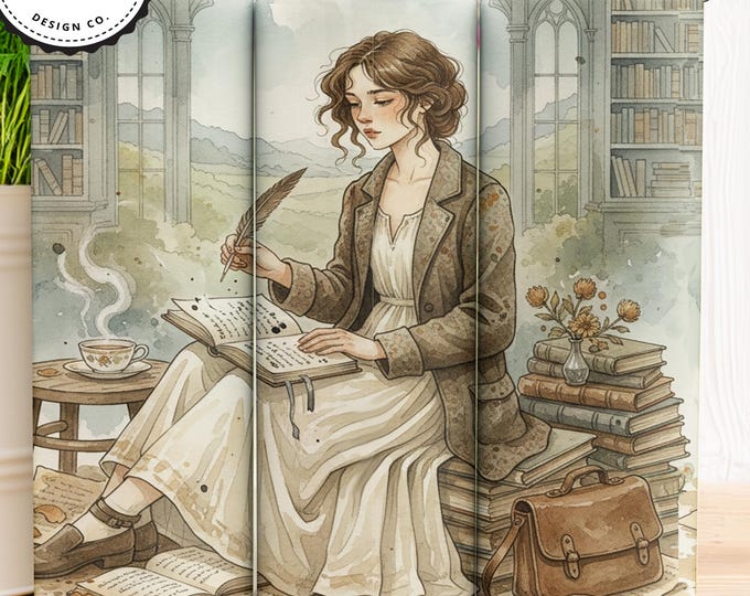 Poetcore Bookish Tumbler Wrap PNG Vintage Reader Aesthetic Book Lover - Library Vibe.