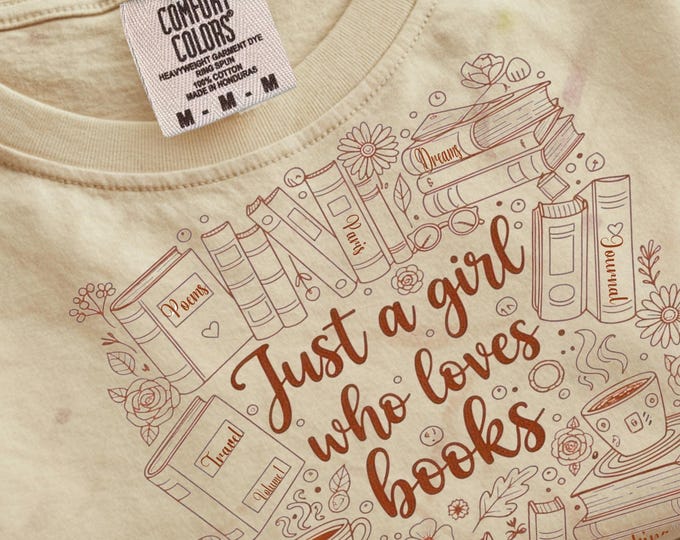 Just a Girl Who Loves Books | Doodle PNG | Retro Whimsical | Book Lovers Sublimation | Digital Download