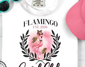Women's Beachy Summer Tee | Flamingo Social Club 2026 Shirt | Fun Group Shirt or Cruise Shirt | Instant Download