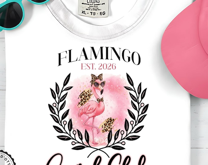 Women's Beachy Summer Tee | Flamingo Social Club 2026 Shirt | Fun Group Shirt or Cruise Shirt | Instant Download