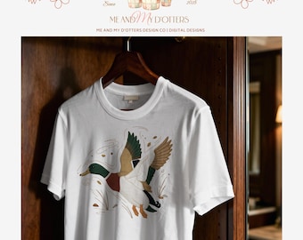 Trendy Mallard Duck PNG | Faux Quilted and Embroidered Sublimation Design | Duck Hunting | Digital Download