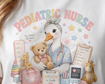 Pediatric Nurse PNG Design | Instant Digital Download | PEDS Nurse | Transparent PNG