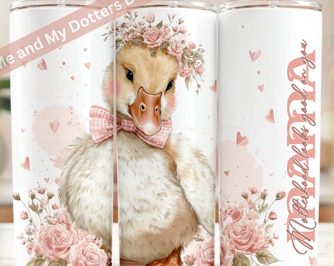 Mama Goose Seamless Tumbler Wrap PNG | New Mom Gift Sublimation | Pink Roses - Coquette 20oz Skinny Wrap | Mother’s Day Digital Download