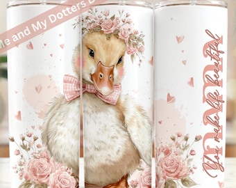 Cute Coquette Goose Seamless Tumbler Wrap Bundle PNG | Mother's Day Gift Sublimation | Pink Roses - 20oz Skinny Wrap | Digital Download