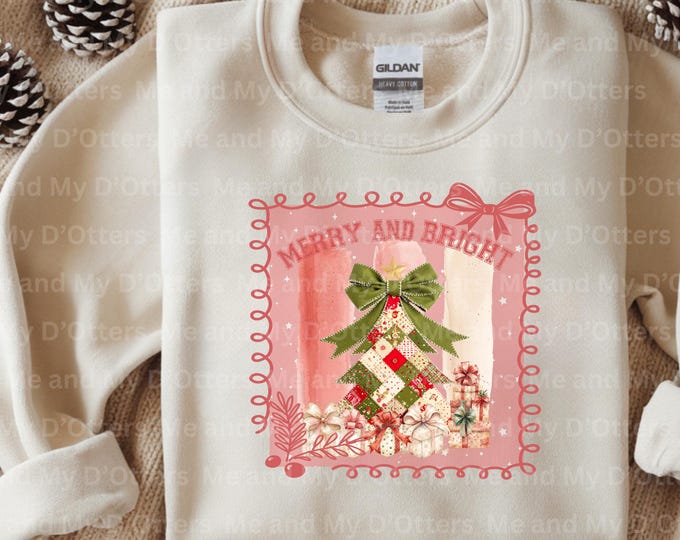 Retro Patchwork Christmas Tree PNG – Quilted Holiday Design (Digital Download)