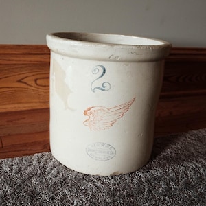 Vintage Red Wing 2 Gallon Stoneware Pottery Crock