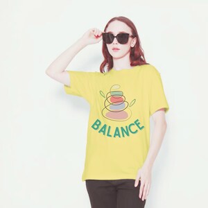 Balance Unisex Tee Mindfulness Yoga Shirt Zen Meditation Top Spiritual Gift Positive Energy Graphic Tee for Men and Women