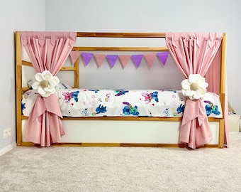 Curtains for Ikea Kura bed, House bed curtains,  Kura curtains, Bunk bed curtains, House bed canopy, Ikea Kura Hack