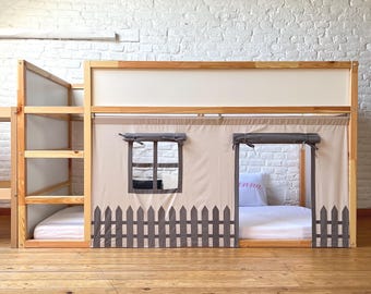 IKEA KURA Bed Curtains, Custom Cotton Playhouse Curtains for Loft Beds