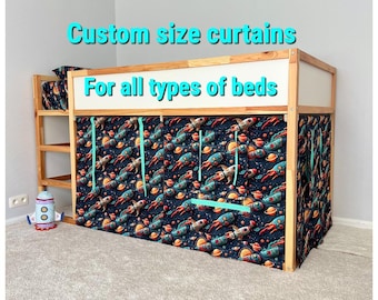 Custom Ikea kura curtain, Kura Bed Curtains, Custom Size Curtains for Bunk Bed, Ikea Kura Canopy Tent, Montessori Loft Bed Curtain