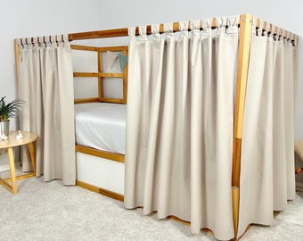 Curtains for Ikea Kura bed, House bed curtains,  Kura curtains, Bunk bed curtains, House bed canopy, Ikea Kura Hack