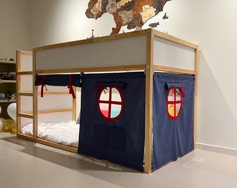 Ikea kura curtain, Kura Bed Curtains, Custom Size Curtains for Bunk Bed, Ikea Kura Canopy Tent, Montessori Loft Bed Curtain