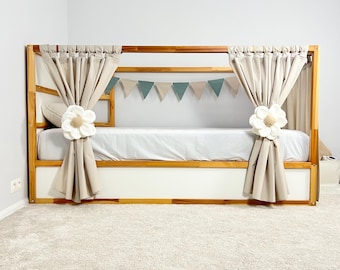 Curtains for Ikea Kura bed, House bed curtains,  Kura curtains, Bunk bed curtains, House bed canopy, Ikea Kura Hack