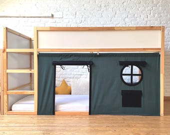 【未使用】IKEA KURA　ロフトベッド/テント付 KURA キューラ リバーシブルベッド, ホワイト/パイン材, 90x200 cm - IKEA