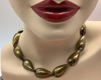 Vintage Brass Teardrop Link Choker