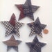 Primitive Cutter Quilt Star Appliqués, Homespun Fabric Americana Stars
