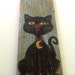 Primitive Halloween Black Cat Painting Rustic Wall Decor