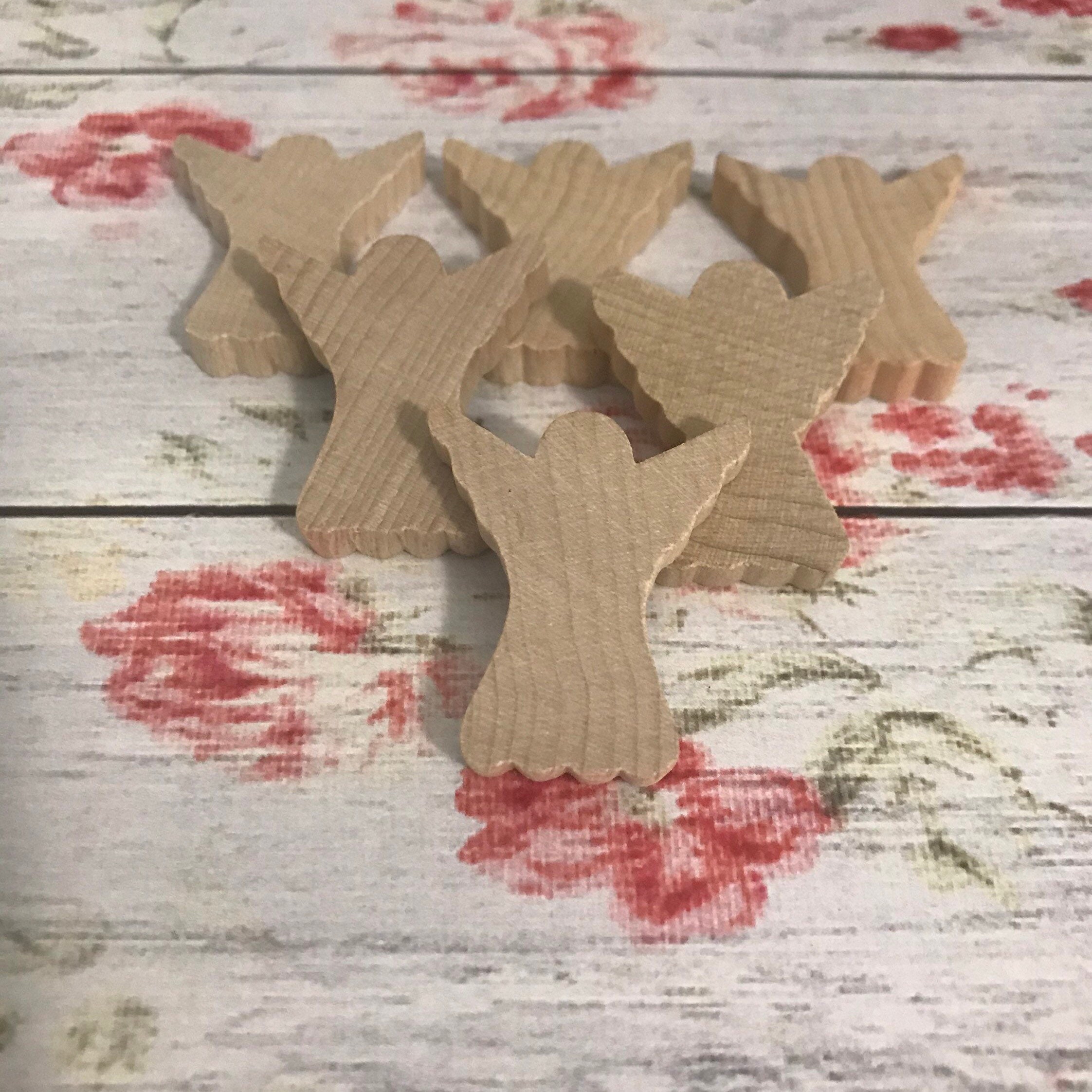 5 UNFINISHED Angel Miniature Wood Blanks, Craft Projects, DIY Christmas