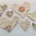 Gray And Cream Cutter Quilt Heart Applique's, Primitive Valentines Day Sewing Embellishments, Bowl Fillers