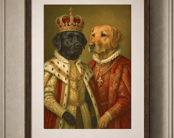 Personalised Royal Pet A3 Portrait from Photo | Regal Dog Art Print | Renaissance Style Pet | Luxury Custom Pet Print | Gift for Pet Lovers