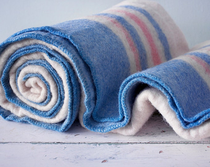 Vintage Striped Ayers Pure Wool Blanket Canadian Product Etsy