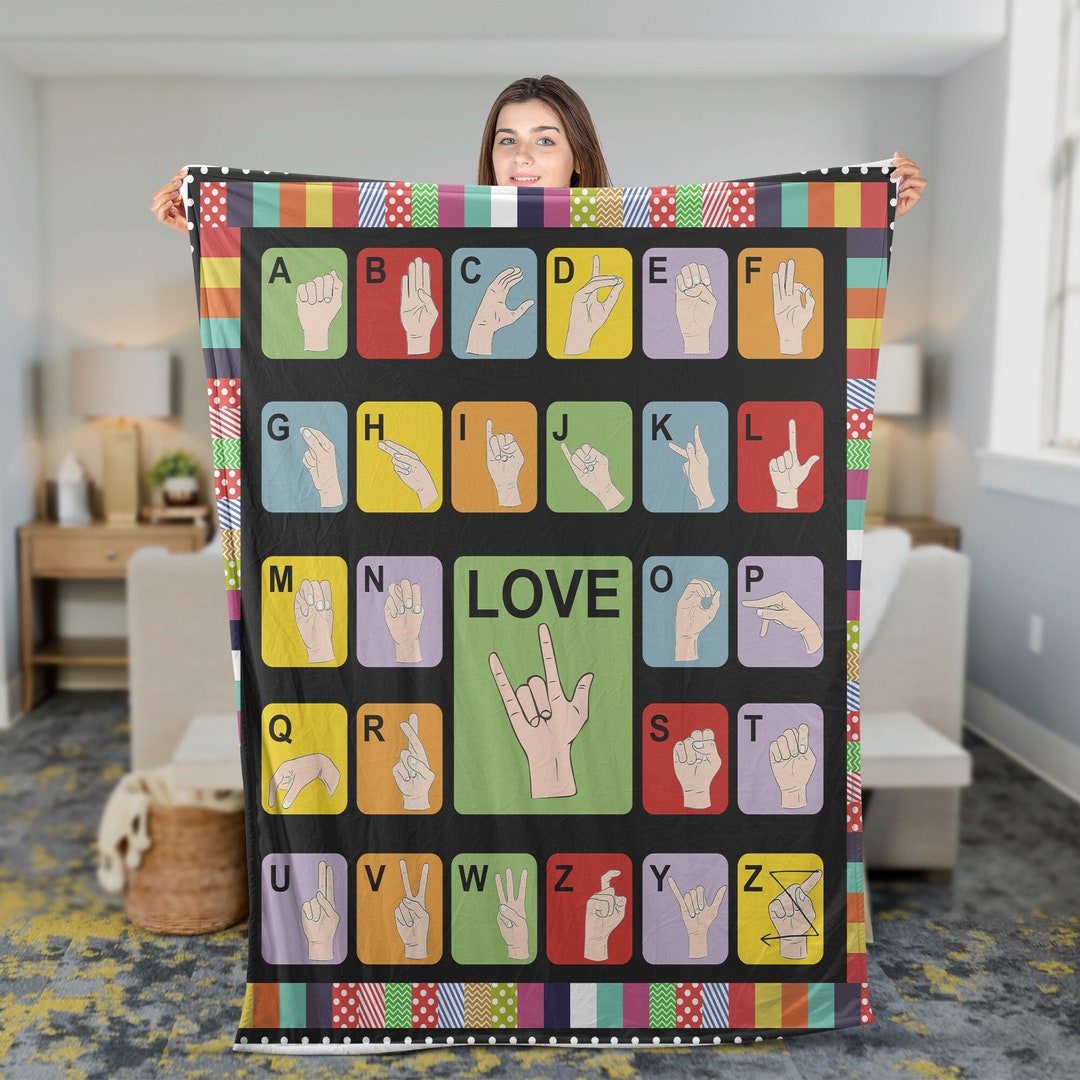 Asl Sign Language Blanket Be Kind Sign Language Tank Top Etsy