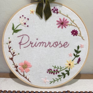 Hand Embroidered Name Hoop | Custom | Baby Name Announcement | Nursery Wall Decor | Birth Announcement | Baby Shower