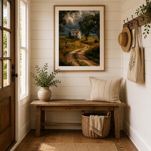 Rustic Farmhouse Wall Art | Country Landscape | Cottage Decor | Digital Download image 3