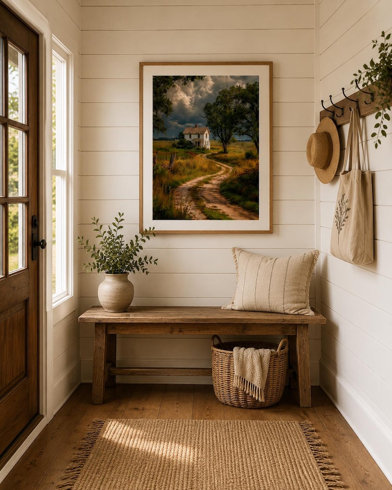 Rustic Farmhouse Wall Art | Country Landscape | Cottage Decor | Digital Download image 3