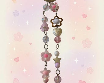 Lindo llavero de cuentas / Inspirado en Barbie: La Princesa y la Mendiga / Amuleto pastel kawaii hecho a mano / Amuleto para bolso Y2K / Llavero de regalo Barbiecore