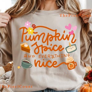 Pumpkin Spice and Everything Nice PNG SVG, Cozy Fall Coffee Clipart, Candle, Flowers & Hearts Digital Download, Instant Download