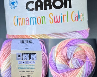 Caron Cinnamon Swirl Cakes Yarn, 407yds/372m medium 4 Hibiscus 