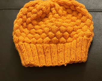 Knitted 100% Wool Bobble Hat