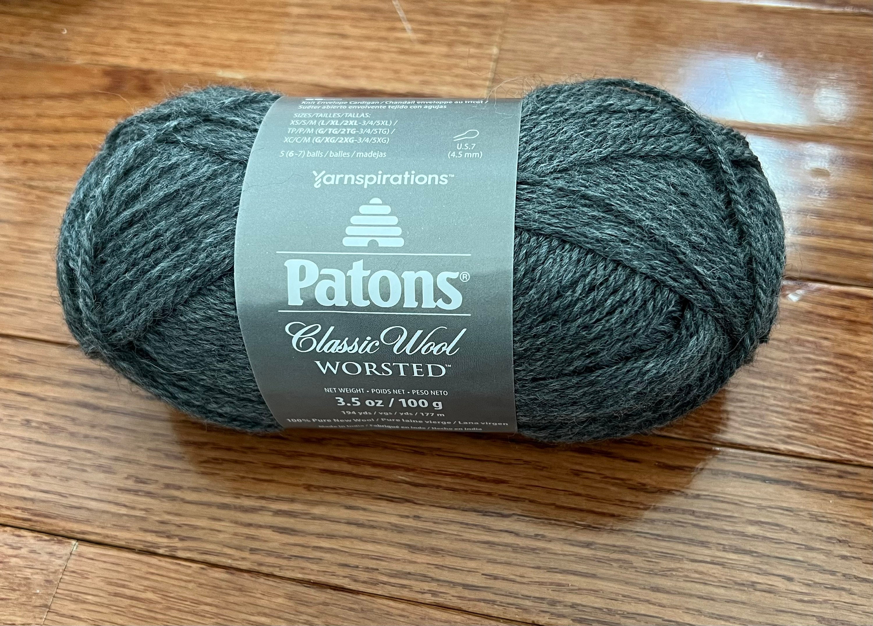 CLARET - Patons Classic Wool Worsted Yarn Medium Weight (4). 100% wool yarn.  3.5oz, 194 yards (100g