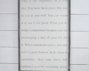 This is the Beginning Of A New Day | Custom Wood Signs | Handcrafted Framed Custom Wood Sign
